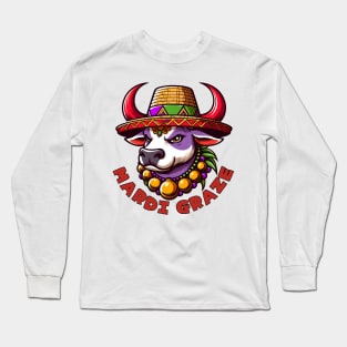 Mardi Gras Cow Long Sleeve T-Shirt